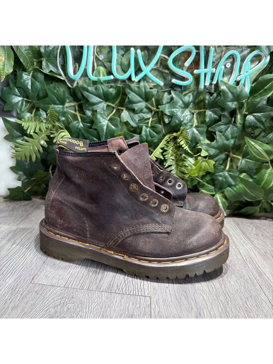 Dr. Martens 8340 England Boots Crazy Horse Brown Lace Up Combat Women Sz 9 US main image 4